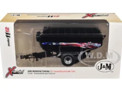 J&M 1112 X-Tended Reach Patriotic Grain Cart with Dual Wheels Black 1/64 Diecast Model by SpecCast