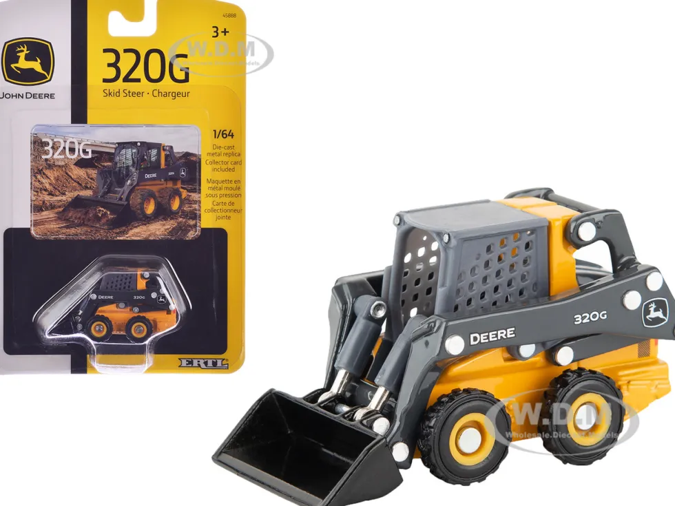 John Deere 320G Skid Steer Yellow and Gray 1/64 Diecast Model by ERTL TOMY
