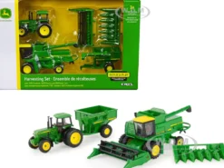 John Deere Harvesting Set 3 pieces 7720 Combine 4555 Tractor 500 Grain Cart 1/64 Diecast Models ERTL TOMY 45821