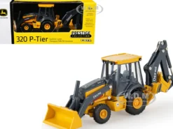 John Deere 320 P-Tier Backhoe Loader Yellow "Prestige Collection" Series 1/50 Diecast Model by ERTL TOMY