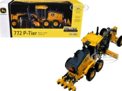 John Deere 772 P-Tier Motor Grader Yellow and Gray "Prestige Collection" 1/50 Diecast Model by ERTL TOMY
