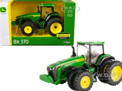 John Deere 8R 370 Tractor Dual Wheels Green Replica Play 1/32 Diecast Model ERTL TOMY 45754