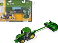 John Deere 7R 270 Tractor Green with C500 Mower 1/64 Diecast Model by ERTL TOMY