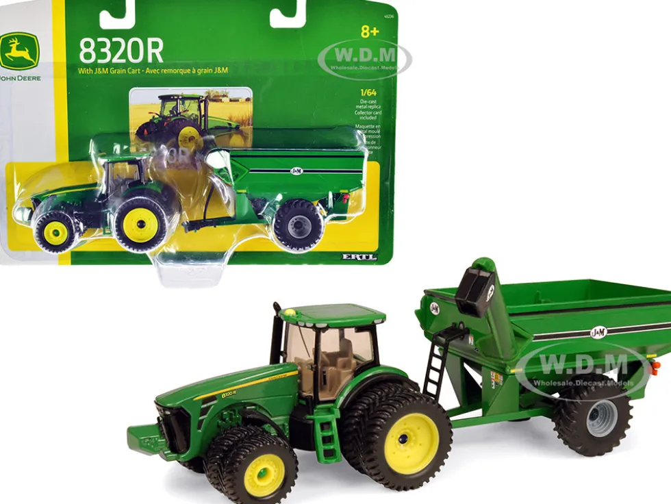 John Deere 8320R Tractor J&M Grain Cart 1/64 Diecast Models ERTL TOMY 45236
