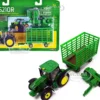 John Deere 6210R Tractor 338 Square Baler Bale Wagon 6 Bales 1/64 Diecast Models ERTL TOMY 45439