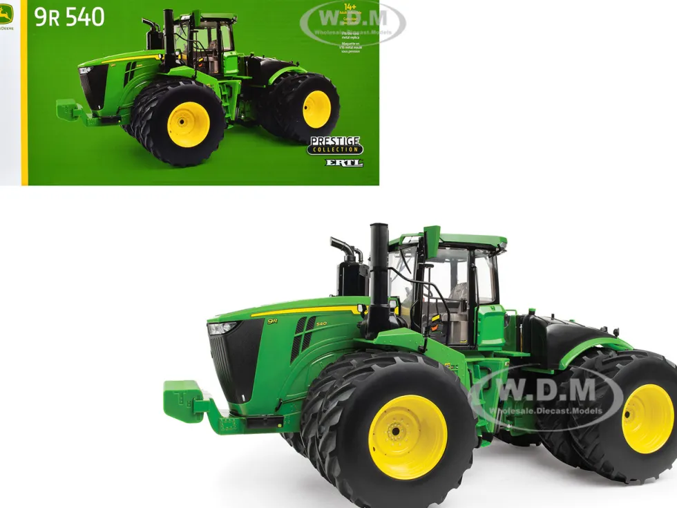 John Deere 9R 540 Tractor with Dual Wheels Green "Prestige Collection" Series 1/16 Diecast Model by ERTL TOMY