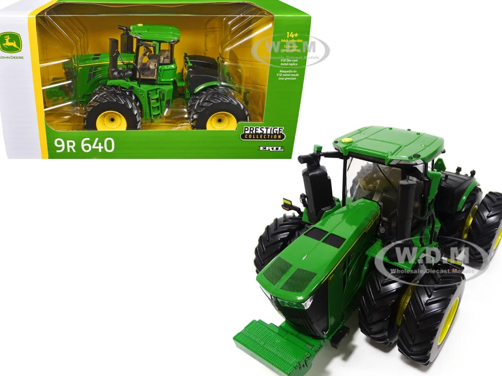 John Deere 9R 640 Tractor with Dual Wheels Green "Prestige Collection" 1/32 Diecast Model by ERTL TOMY