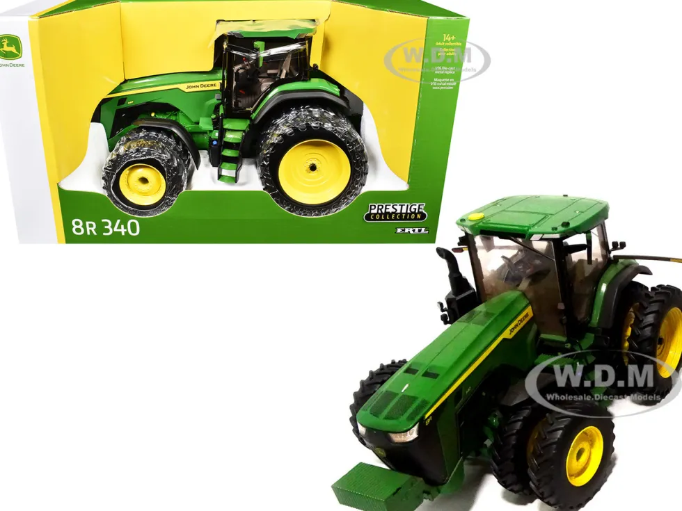 John Deere 8R 340 Tractor with Dual Wheels Green "Prestige Collection" 1/16 Diecast Model by ERTL TOMY