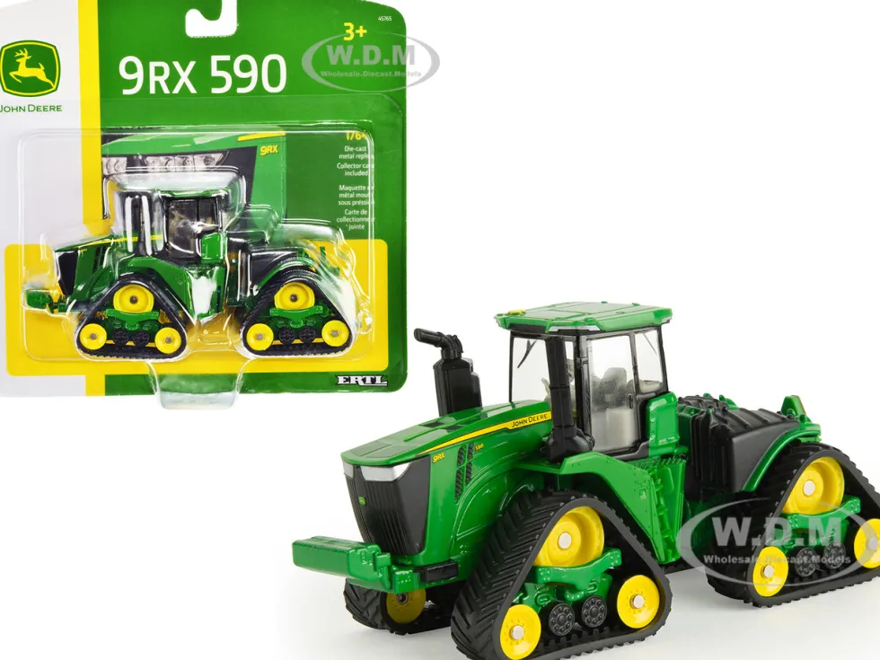 John Deere 9RX 590 Track-Type Tractor Green 1/64 Diecast Model ERTL TOMY 45765