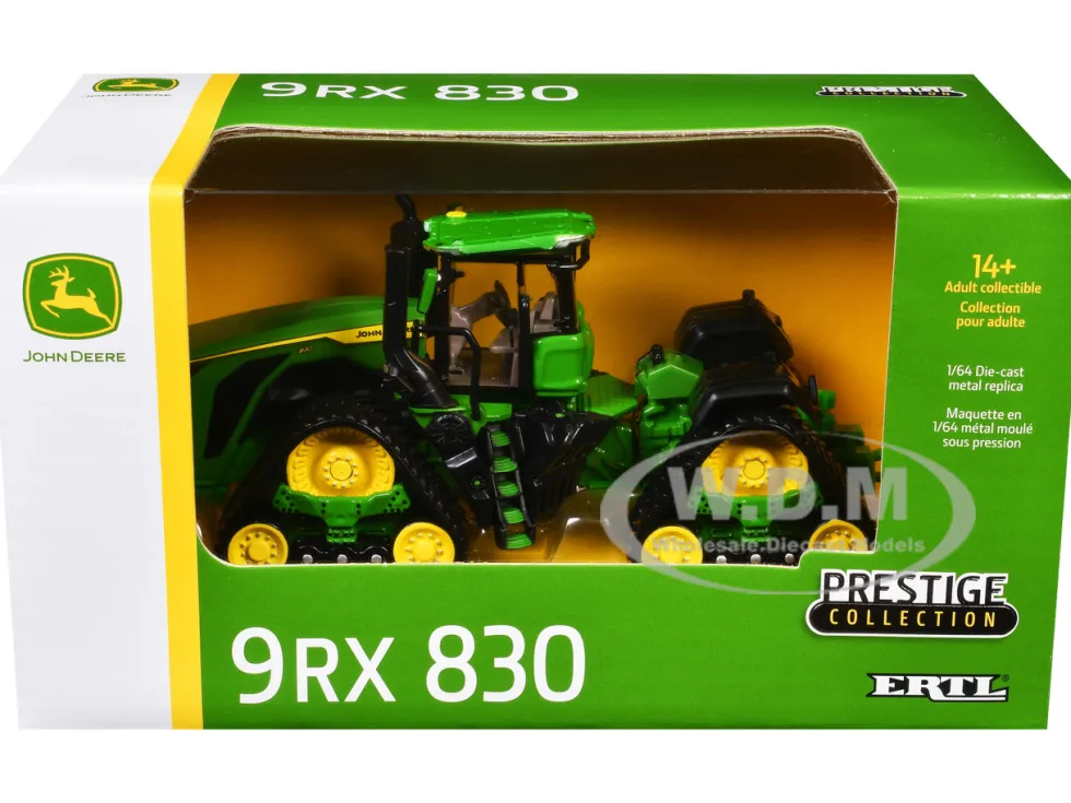 John Deere 9RX 830 Tractor Green "Prestige Collection" Series 1/64 Diecast Model by ERTL TOMY
