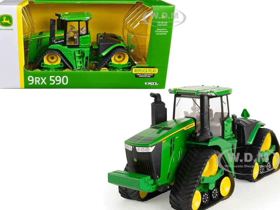 John Deere 9RX 590 Tractor Tracks Green Replica Play Series 1/32 Diecast Model ERTL TOMY 45774