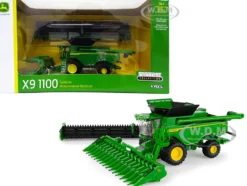 John Deere X9 1100 Combine with 12-Row Corn Head and Draper Grain Head 1/64 Diecast Model ERTL TOMY 45735