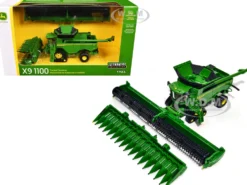 John Deere X9 1100 Tracked Combine with 16-Row Corn Head and Draper Grain Head Green "Prestige Collection" 1/64 Diecast Model by ERTL TOMY
