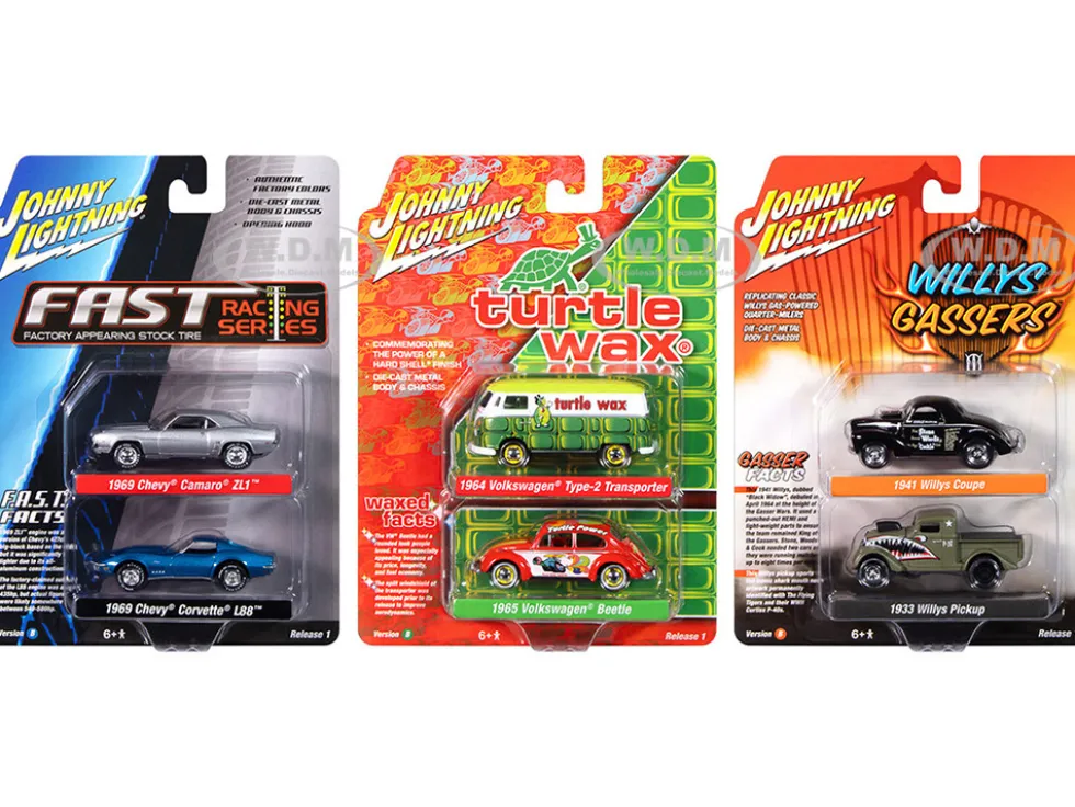 Johnny Lightning "2-Packs" 2024 Release 1 Set B of 6 pieces 1/64 Diecast Model Cars by Johnny Lightning