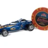 Johnny Lightning Special Blue Metallic Poker Chip Collector Token Game Card Trivial Pursuit Pop Culture Series 1/64 Diecast Model Car Johnny Lightning JLPC003 JLSP137
