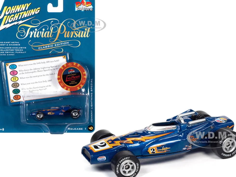 Johnny Lightning Special Blue Metallic Poker Chip Collector Token Game Card Trivial Pursuit Pop Culture Series 1/64 Diecast Model Car Johnny Lightning JLPC003 JLSP137