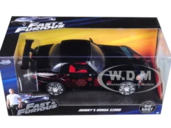 Johnny's 2001 Honda S2000 Black Fast & Furious Movie 1/24 Diecast Model Car Jada 99541