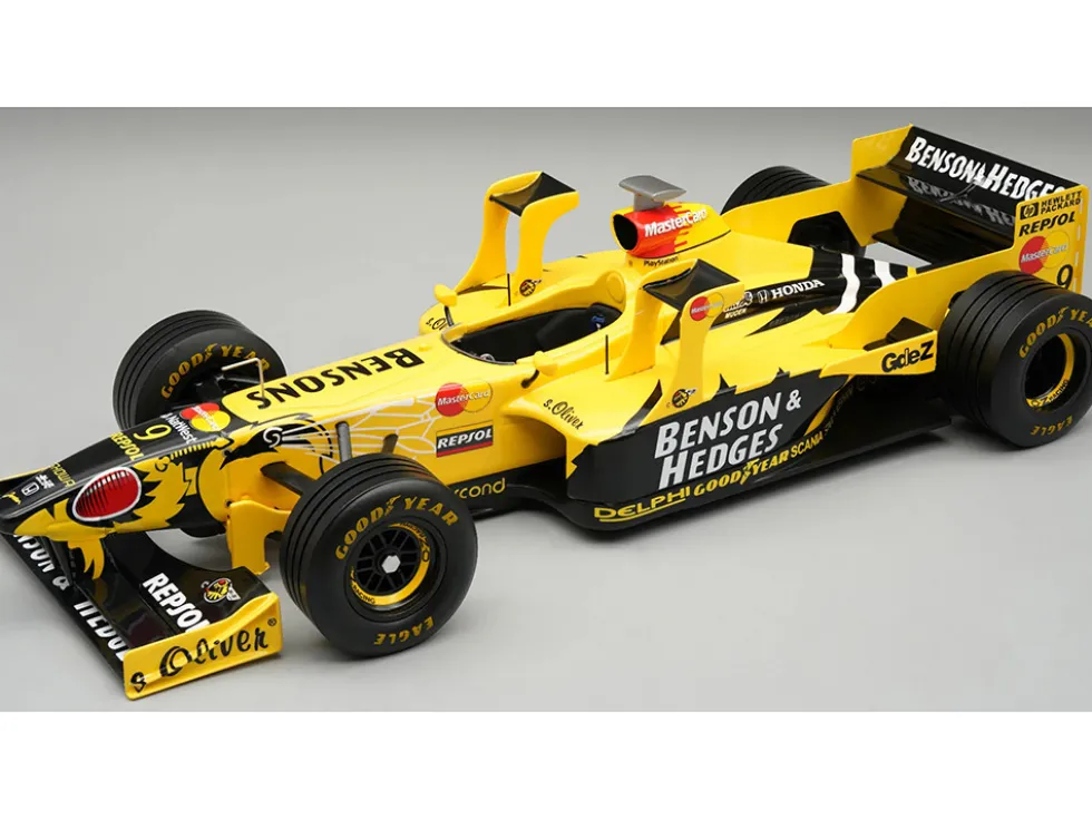 Jordan 198 #9 Damon Hill "Benson & Hedges Jordan-Honda" Formula One F1 "San Marino-Imola GP" (1998) with Display Case "Mythos Series" Limited Edition to 50 pieces Worldwide 1/18 Model Car by Tecnomodel