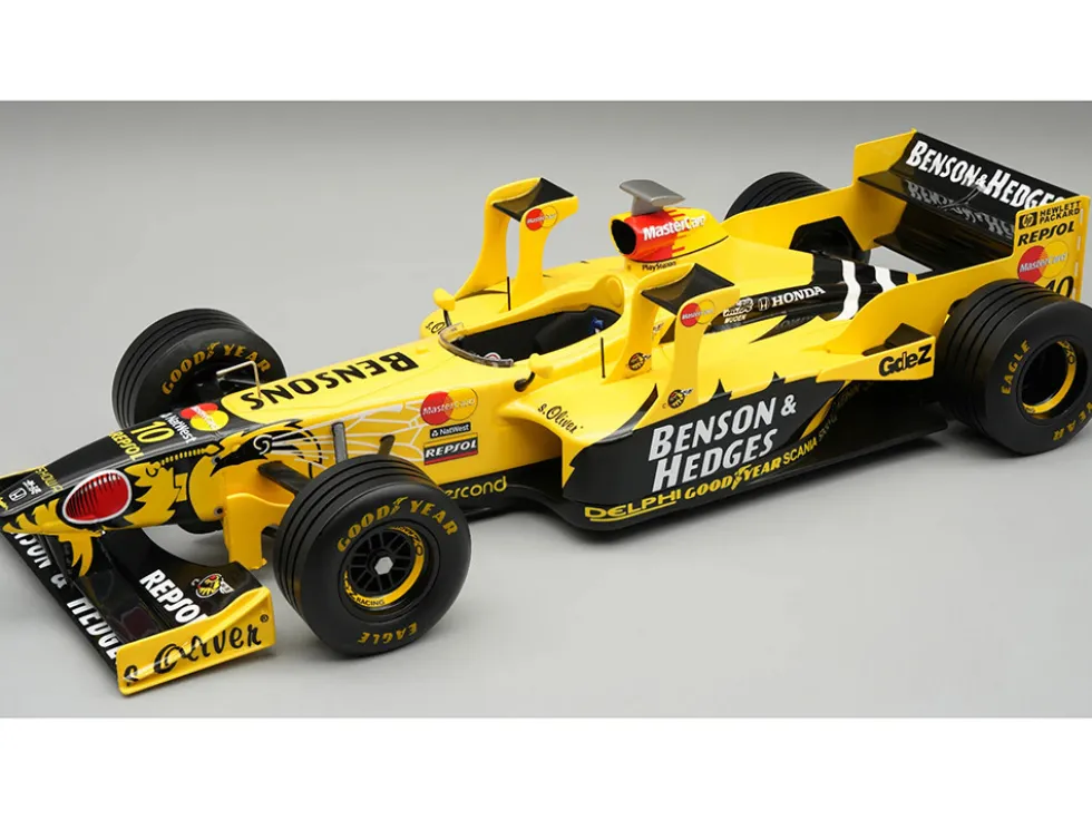 Jordan 198 #10 Ralf Schumacher "Benson & Hedges Jordan-Honda" Formula One F1 "San Marino-Imola GP" (1998) with Display Case "Mythos Series" Limited Edition to 55 pieces Worldwide 1/18 Model Car by Tecnomodel