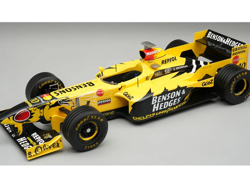 Jordan 198 #10 Ralf Schumacher "Benson & Hedges Jordan-Honda" Formula One F1 "Australian GP" (1998) with Display Case "Mythos Series" Limited Edition to 45 pieces Worldwide 1/18 Model Car by Tecnomodel