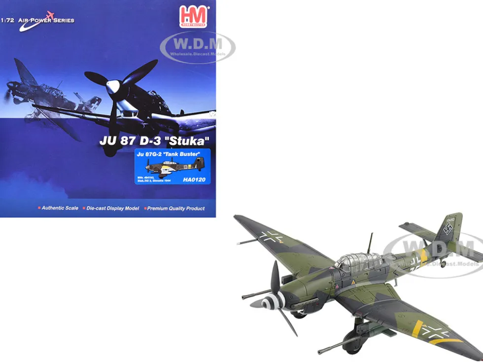 Junkers Ju 87G-2 Stuka Aircraft "WNr. 494193, Tank Buster, Stab. SG 2, Slovakia" (1944) German Luftwaffe "Air Power Series" 1/72 Diecast Model by Hobby Master