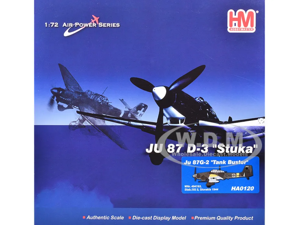 Junkers Ju 87G-2 Stuka Aircraft "WNr. 494193, Tank Buster, Stab. SG 2, Slovakia" (1944) German Luftwaffe "Air Power Series" 1/72 Diecast Model by Hobby Master