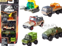 Jurassic World Total Tracker Team Set of 5 pieces Diecast Model Cars Matchbox GPY75 GKJ05