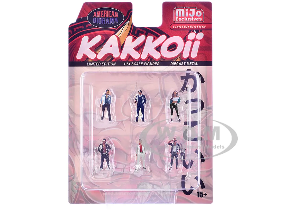 Kakkoii 6 piece Diecast Figures Set 1/64 Scale Models by American Diorama