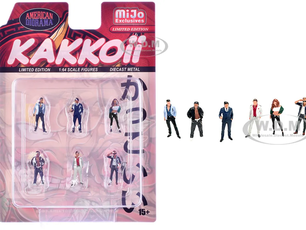 Kakkoii 6 piece Diecast Figures Set 1/64 Scale Models by American Diorama