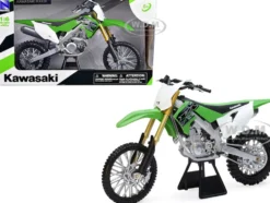2019 Kawasaki KX 450F Dirt Bike Motorcycle Green and White 1/6 Diecast Model New Ray 49653