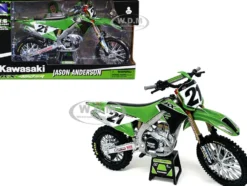 Kawasaki KX450SR Dirt Bike Motorcycle #21 Jason Anderson Green and Black Kawasaki Racing Team 1/6 Model New Ray 49733