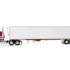 Kenworth K100 COE Flat Top and 53' Utility Trailer with Reefer "Red's Favorites - Jim Skrinar" Red with White Stripes 1/64 Diecast Model by DCP/First Gear