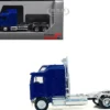 Kenworth K100 with 1-Bar Grill and X-Long Chrome Chassis Blue 1/87 (HO) Plastic Model Car by Promotex