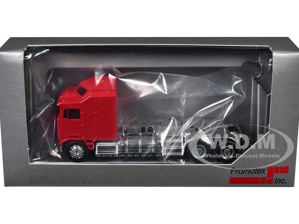 Kenworth K100 with 5-Bar Grill and XXL Chassis Red 1/87 (HO) Plastic Model Car by Promotex