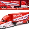 Kenworth Semi Truck Red and White Team Honda HRC 1/32 Diecast Model New Ray NR10893