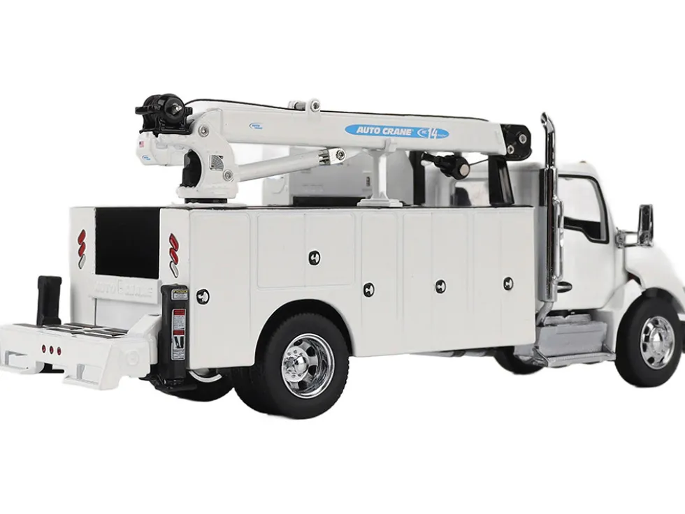 Kenworth T380 Auto-Crane Titan 85-Body HC14-Crane Work Truck with Miller EnPak White "Transport Series" 1/50 Diecast Model by Diecast Masters