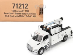 Kenworth T380 Auto-Crane Titan 85-Body HC14-Crane Work Truck with Miller EnPak White