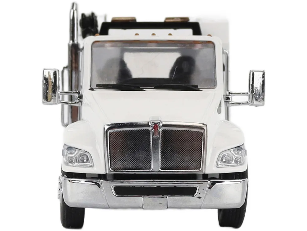 Kenworth T380 Auto-Crane Titan 85-Body HC14-Crane Work Truck with Miller EnPak White "Transport Series" 1/50 Diecast Model by Diecast Masters