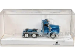 Kenworth T800 Day Cab Blue Metallic 1/87 (HO) Plastic Model Car by HO Logistics