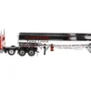 Kenworth T880 SBFA Tandem Day Cab Truck Pusher Axle Heil FD9300/DT-C4 Petroleum Tanker Trailer Frontier Tank Lines Red Chrome Transport Series Limited Edition 500 pieces Worldwide 1/50 Diecast Model Diecast Masters 64190