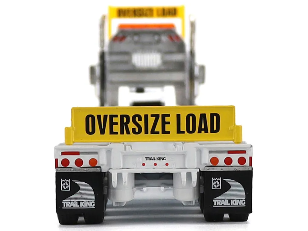 Kenworth T880 SBFA Tridem Truck with Trail King HDG Lowboy Trailer White "Transport Series" 1/50 Diecast Model by Diecast Masters