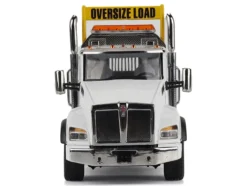 Kenworth T880 SBFA Tridem Truck with Trail King HDG Lowboy Trailer White