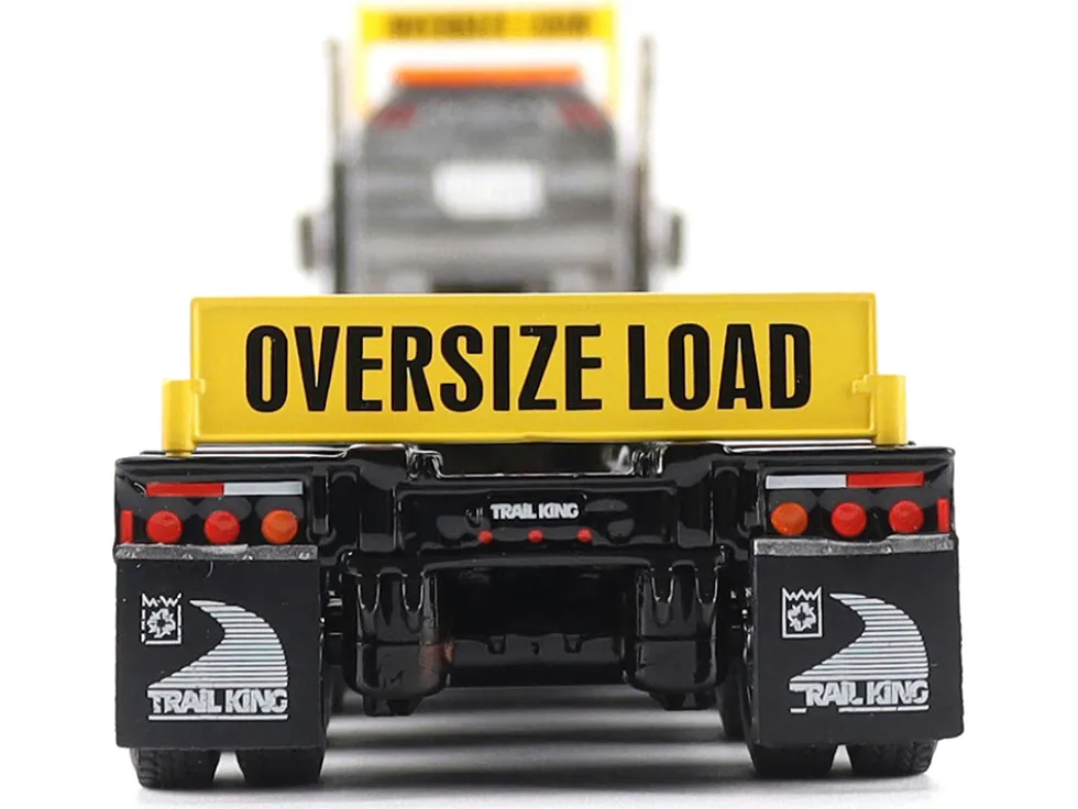 Kenworth T880 SBFA Tridem Truck with Trail King HDG Lowboy Trailer Black "Transport Series" 1/50 Diecast Model by Diecast Masters