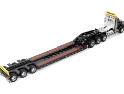 Kenworth T880 SBFA Tridem Truck with Trail King HDG Lowboy Trailer Black