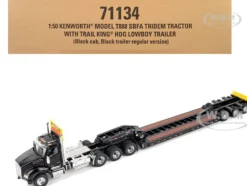 Kenworth T880 SBFA Tridem Truck with Trail King HDG Lowboy Trailer Black
