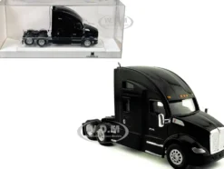 Kenworth T680 Sleeper Cab Black 1/87 (HO) Plastic Model Car by HO Logistics