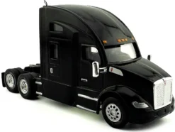 Kenworth T680 Sleeper Cab Black 1/87 (HO) Plastic Model Car by HO Logistics