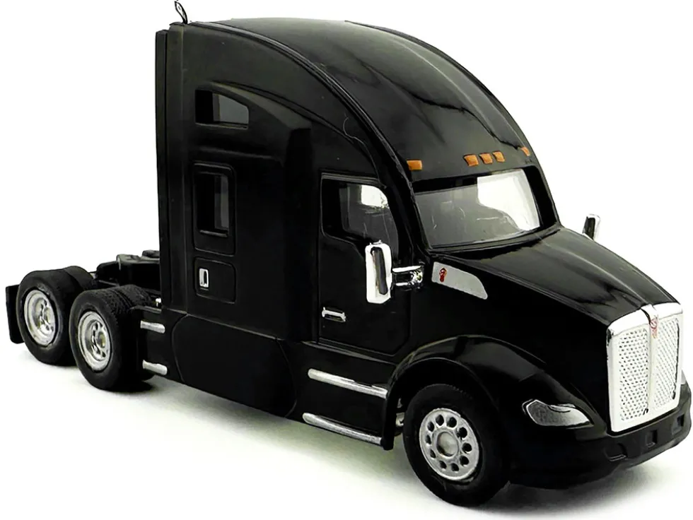 Kenworth T680 Sleeper Cab Black 1/87 (HO) Plastic Model Car by HO Logistics