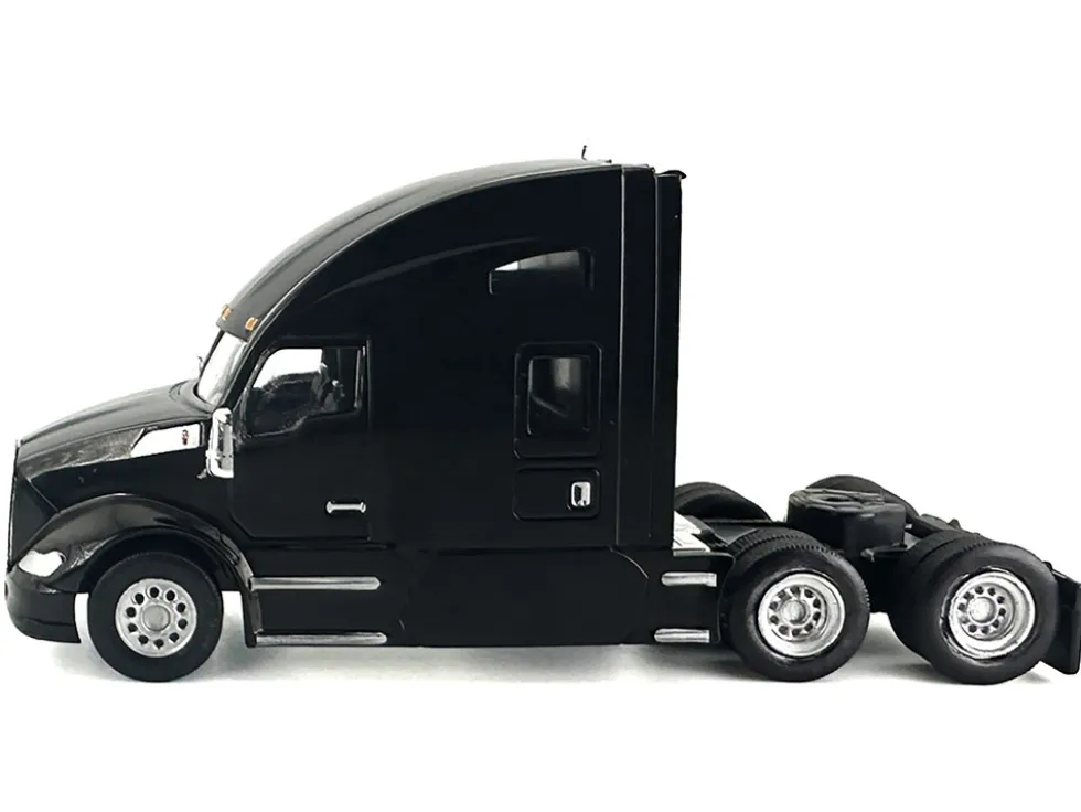 Kenworth T680 Sleeper Cab Black 1/87 (HO) Plastic Model Car by HO Logistics