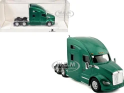 Kenworth T680 Sleeper Cab Green Metallic 1/87 (HO) Plastic Model Car by HO Logistics